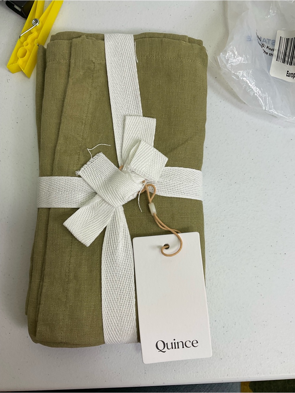 Quince European Linen Placemat Set of 4 - Aloe